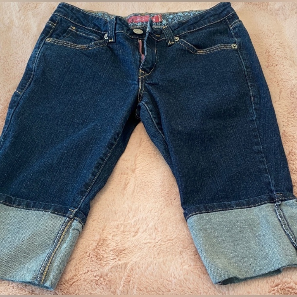 Levi's 518 Superlow Straight Dark Blue Denim  Size 7